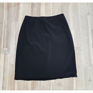 Liz Claiborne Black Pencil Skirt with Subtle Ruffle Hem